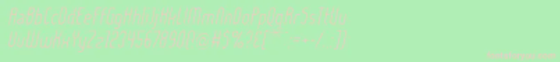 Police LadyIceLightItalic – polices roses sur fond vert