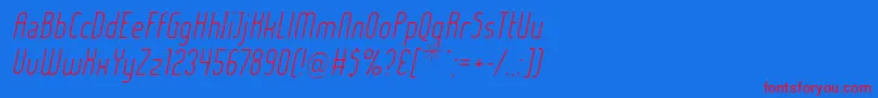 LadyIceLightItalic Font – Red Fonts on Blue Background