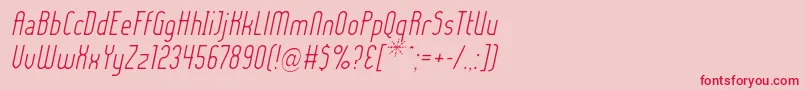 フォントLadyIceLightItalic – ピンクの背景に赤い文字