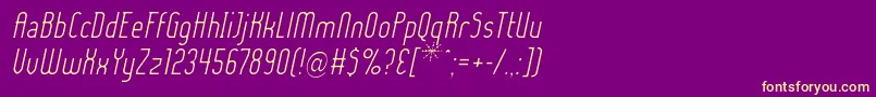 LadyIceLightItalic Font – Yellow Fonts on Purple Background