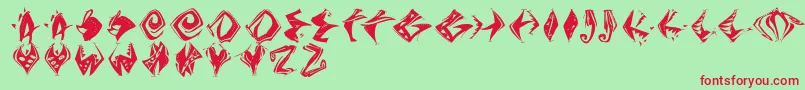 Crazynesswide Font – Red Fonts on Green Background