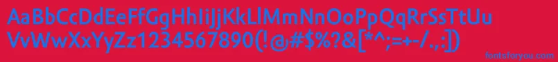 フォントAmorSansProBold – 赤い背景に青い文字