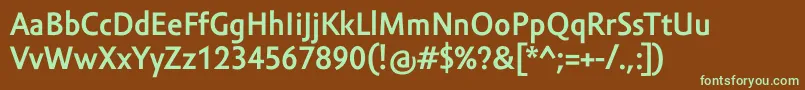 Fonte AmorSansProBold – fontes verdes em um fundo marrom