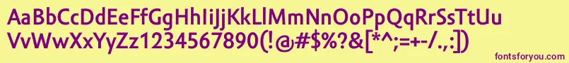 AmorSansProBold Font – Purple Fonts on Yellow Background