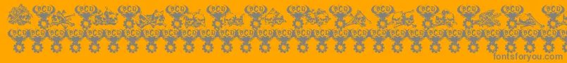 Weitere Informationen zur CharnelHouse-Schriftart CharnelHouse-Schriftart – Graue Schriften auf orangefarbenem Hintergrund