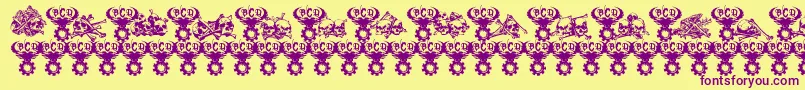 CharnelHouse Font – Purple Fonts on Yellow Background