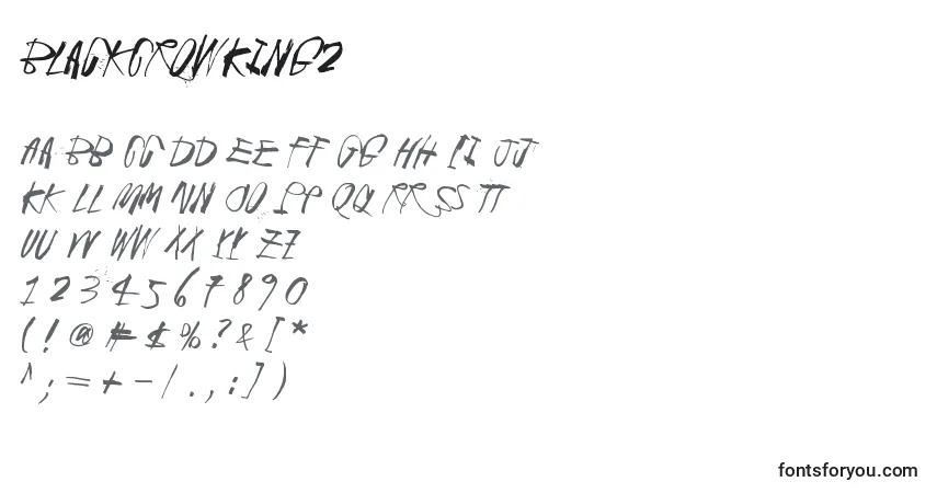 Шрифт BlackCrowKing2 – алфавит, цифры, специальные символы