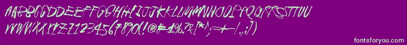 BlackCrowKing2 Font – Green Fonts on Purple Background