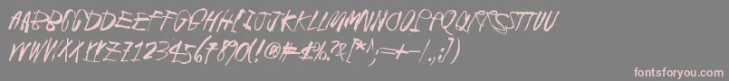 フォントBlackCrowKing2 – 灰色の背景にピンクのフォント