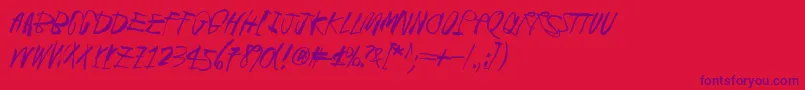 Czcionka BlackCrowKing2 – fioletowe czcionki na czerwonym tle
