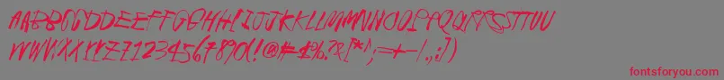 BlackCrowKing2 Font – Red Fonts on Gray Background