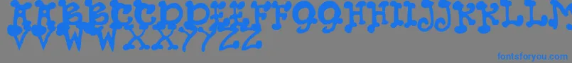 JmhPetsCaps Font – Blue Fonts on Gray Background