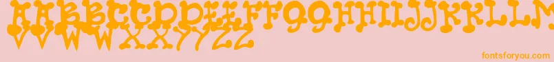 JmhPetsCaps Font – Orange Fonts on Pink Background