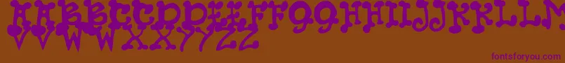 JmhPetsCaps Font – Purple Fonts on Brown Background