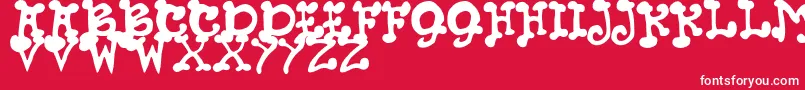 フォントJmhPetsCaps – 赤い背景に白い文字