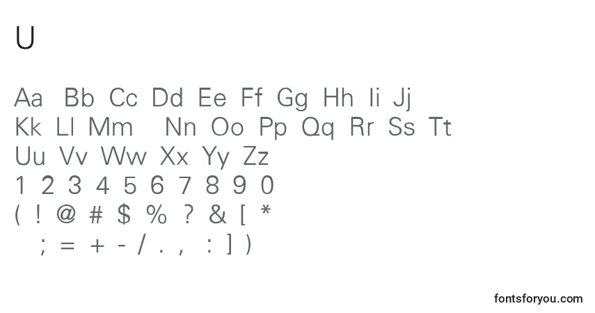 Шрифт UniversLightLight – алфавит, цифры, специальные символы