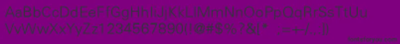 フォントUniversLightLight – 紫の背景に黒い文字