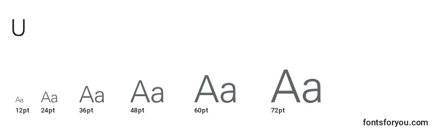 UniversLightLight Font Sizes