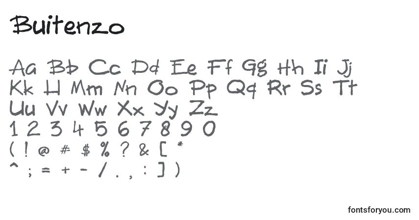 Buitenzo-fontti – aakkoset, numerot, erikoismerkit
