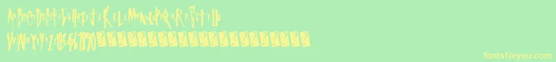 Supergraf Font – Yellow Fonts on Green Background