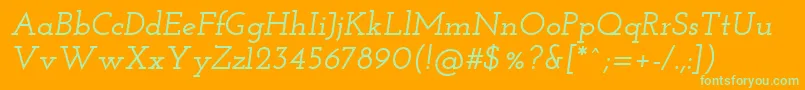 JosefinSlabSemiboldItalic Font – Green Fonts on Orange Background