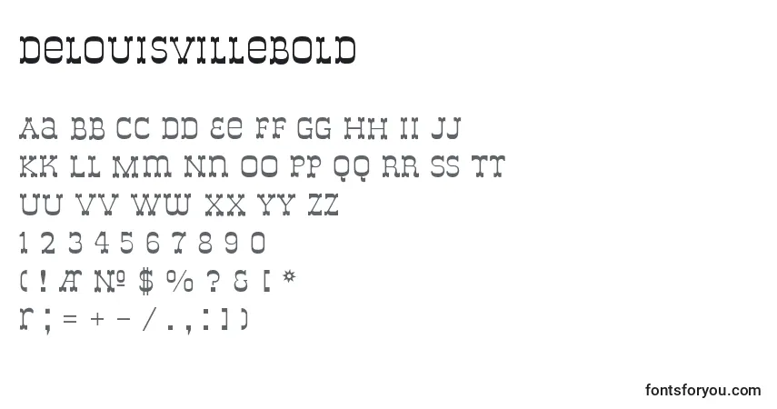A fonte DelouisvilleBold (114040) – alfabeto, números, caracteres especiais