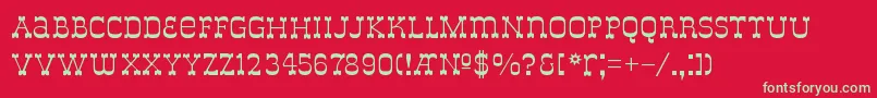 DelouisvilleBold Font – Green Fonts on Red Background