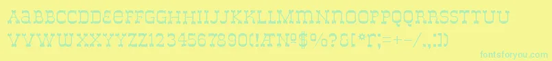 Fonte DelouisvilleBold – fontes verdes em um fundo amarelo