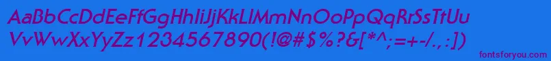 StaidBoldItalic Font – Purple Fonts on Blue Background