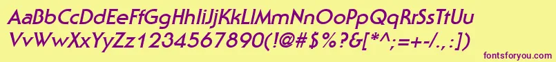 StaidBoldItalic Font – Purple Fonts on Yellow Background