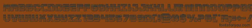 フォントSupersubmarinechrome – 黒い文字が茶色の背景にあります