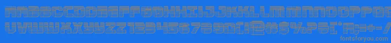 Supersubmarinechrome-Schriftart – Graue Schriften auf blauem Hintergrund