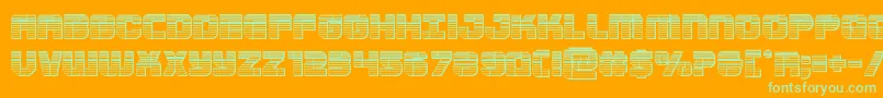 Supersubmarinechrome Font – Green Fonts on Orange Background