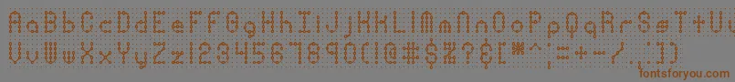 Pindownp-Schriftart – Braune Schriften auf grauem Hintergrund