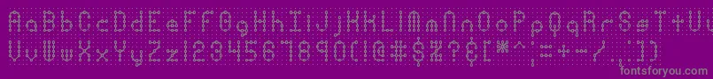 フォントPindownp – 紫の背景に灰色の文字