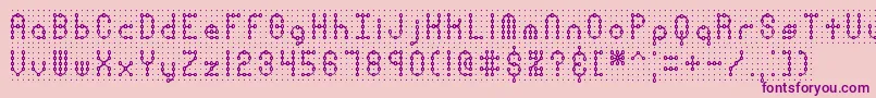 Pindownp-Schriftart – Violette Schriften auf rosa Hintergrund