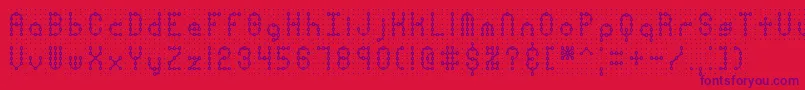 Pindownp-fontti – violetit fontit punaisella taustalla