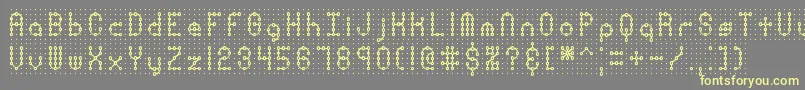 Pindownp-Schriftart – Gelbe Schriften auf grauem Hintergrund