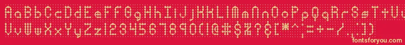 Pindownp Font – Yellow Fonts on Red Background