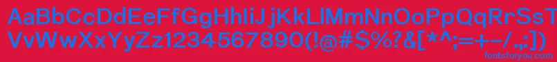 フォントNuromDemibold – 赤い背景に青い文字