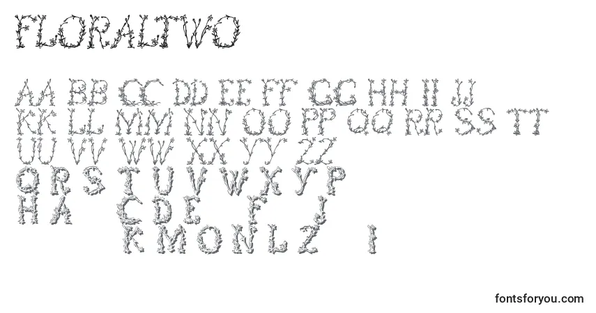 Fuente Floraltwo - alfabeto, números, caracteres especiales