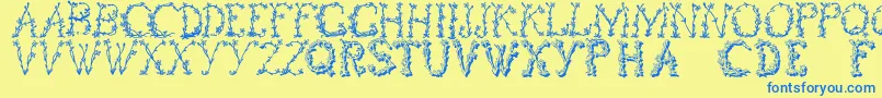 Floraltwo Font – Blue Fonts on Yellow Background