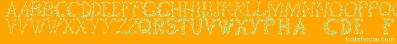 Floraltwo Font – Green Fonts on Orange Background