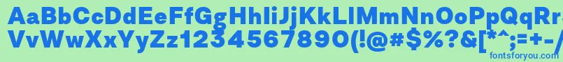 AsketExtrabold Font – Blue Fonts on Green Background