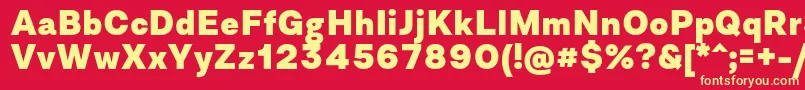 AsketExtrabold Font – Yellow Fonts on Red Background