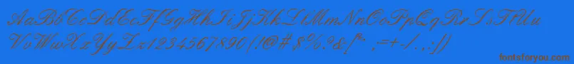 GeFormality-Schriftart – Braune Schriften auf blauem Hintergrund