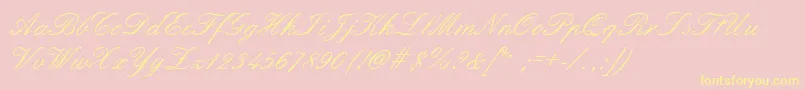 GeFormality-Schriftart – Gelbe Schriften auf rosa Hintergrund