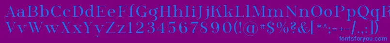 フォントPhosph09 – 紫色の背景に青い文字