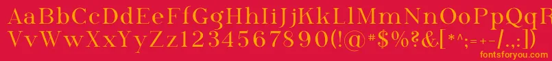 フォントPhosph09 – 赤い背景にオレンジの文字