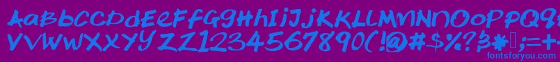 Ktochi Font – Blue Fonts on Purple Background